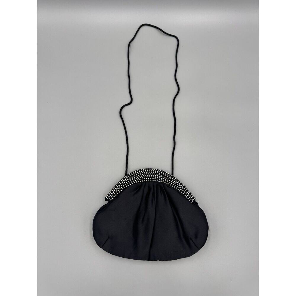 Carla Marchi Black Clutch Bag Purse With Strap‎